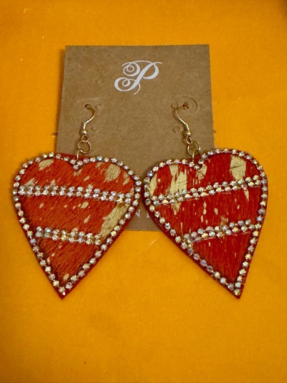 Plunder Miss Cupid Heart Earrings Drop Dangle Red Heart Earrings New + Pouch - Picture 10 of 13